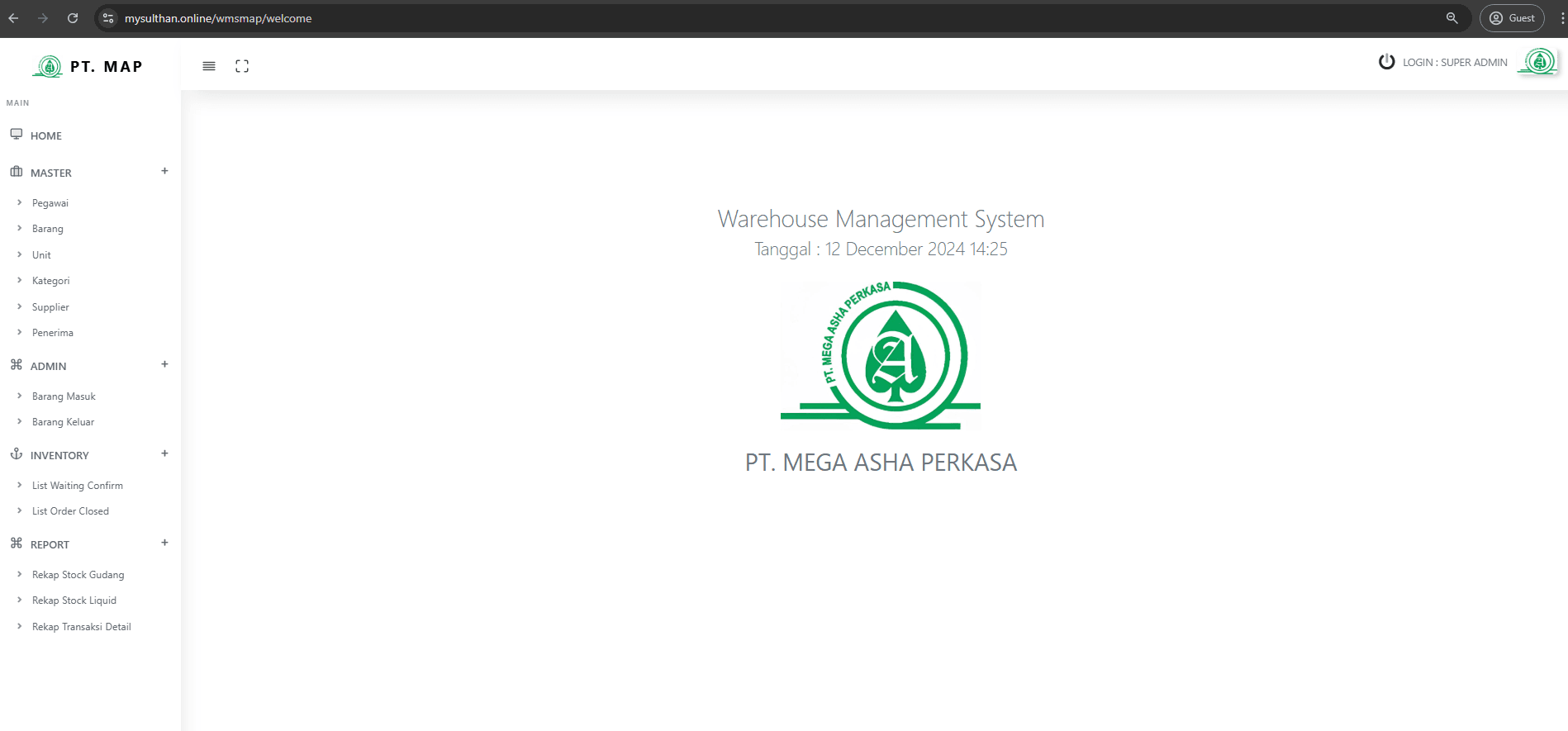 Sampul PT. MAP Warehouse Management System ( WMS )