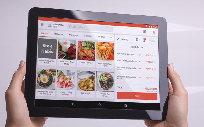 Aplikasi POS dan pemesanan digital di tablet untuk UMKM restoran dan toko — contoh sistem website dan aplikasi custom oleh PT Sastradinata Setia Sejahtera